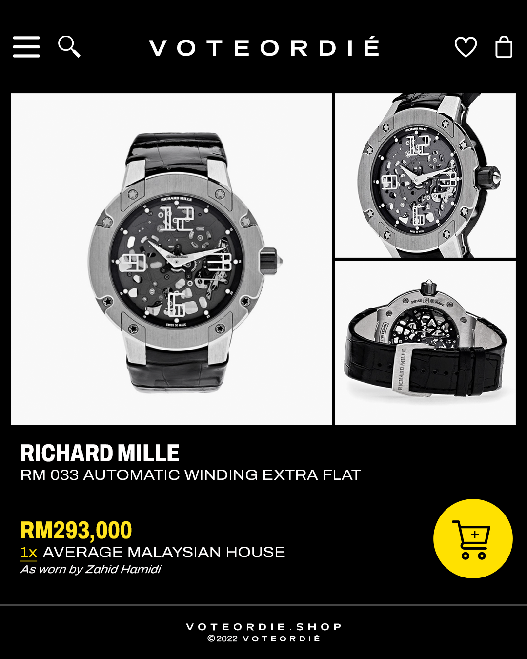 A Richard Mille watch allegedly worn by UMNO president Zahid Hamidi via Voteordié. Image credit: Provided to WauPost