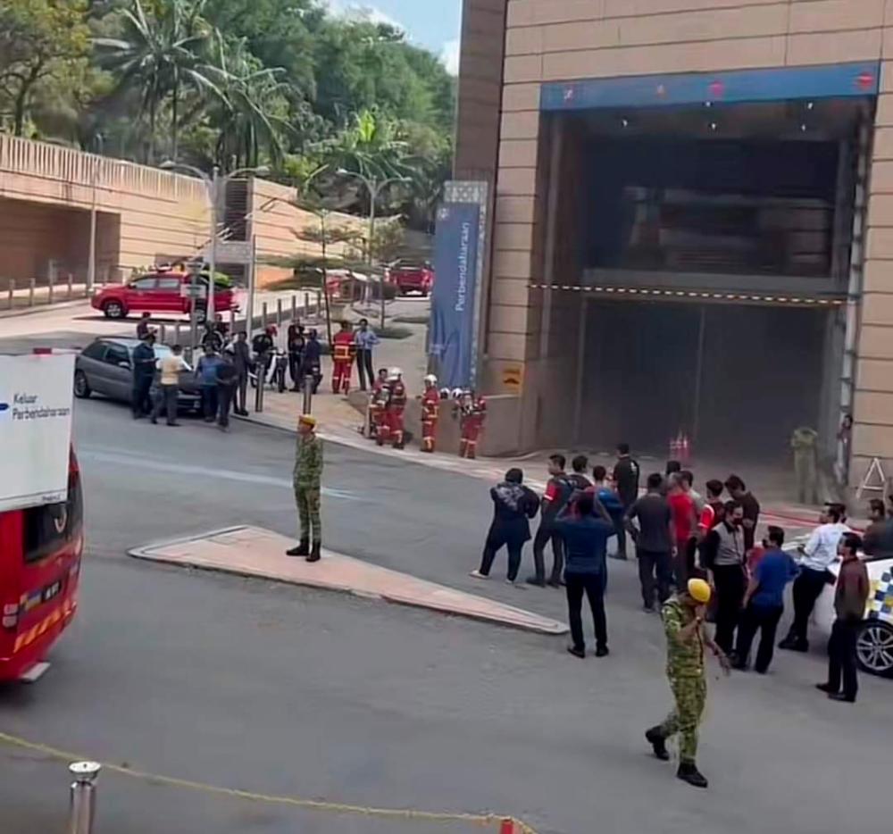 A small fire had broken out at the Ministry of Finance headquarters yesterday. Image credit: theSunDaily