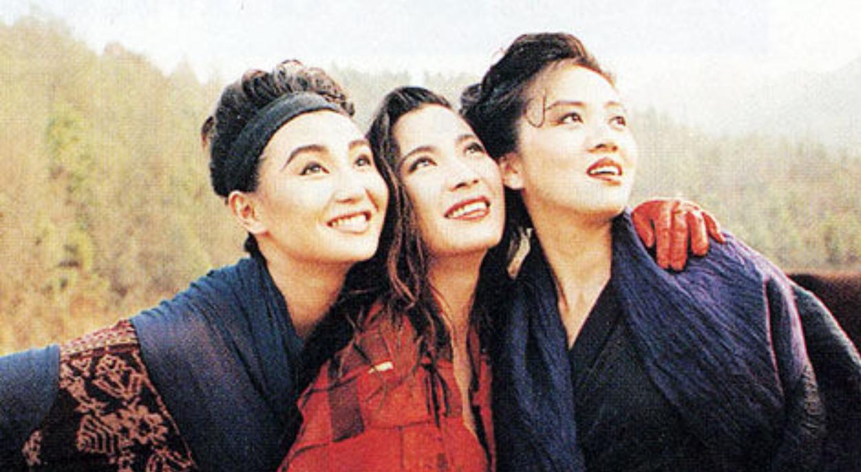 From left to right: Maggie Cheung, Michelle Yeoh, and Anita Mui in a still from the movie, Heroic Trio. Image credit: IMDb
