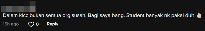 Netizens have urged him to donate the money to those in need, instead of tossing it on shoppers at KLCC. Image credit: naqliqaddiem TikTok